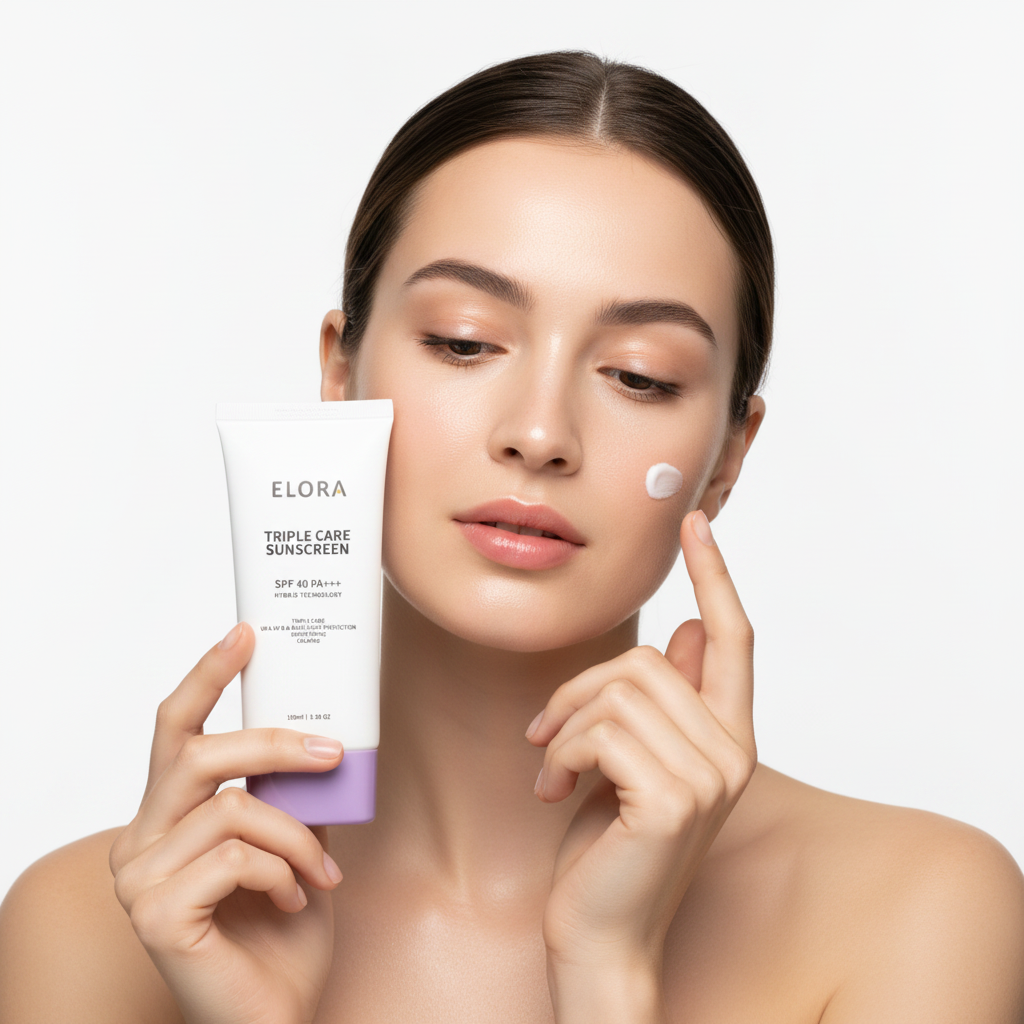 Elora Beauty Triple-Action Face Sunscreen lifestyle